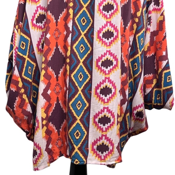 NWOT Savanna Jane Embroidered Aztec Boho Western Sz S Dolman Sleeve Blouse - Picture 5 of 11